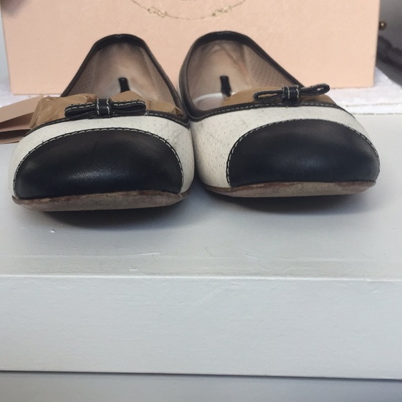 Prada two tone b&w ballet flats w/ box and bag - Picture 7 of 7